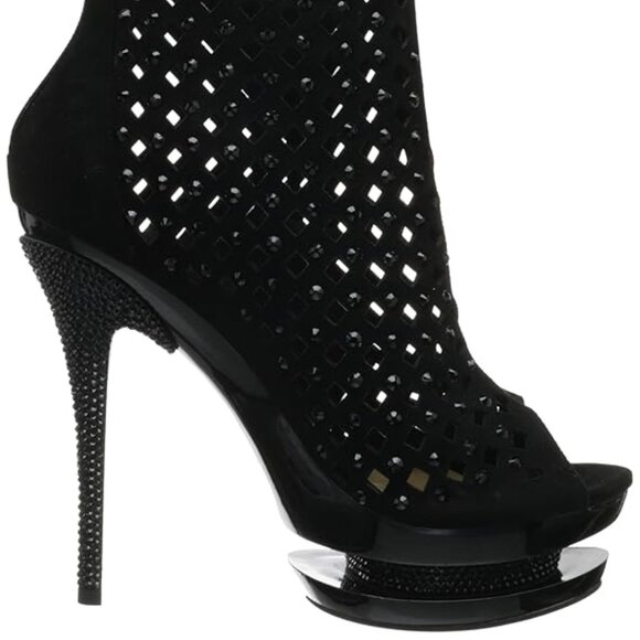 Pleaser Day & Night Fantasia Cut Rhinestone Booties Size 39 - Picture 1 of 7